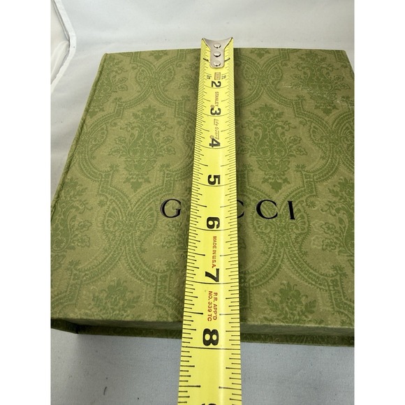 Gucci Green Brocade Brocade Magnetic Flap Gift Empty Box W/Tissue 7.5 x 7.5 x 3 - Picture 6 of 10